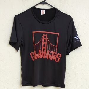 MLB SF Giants Youth Black Golden Gate Bridge Short Sleeve Tee Shirt Size Medium